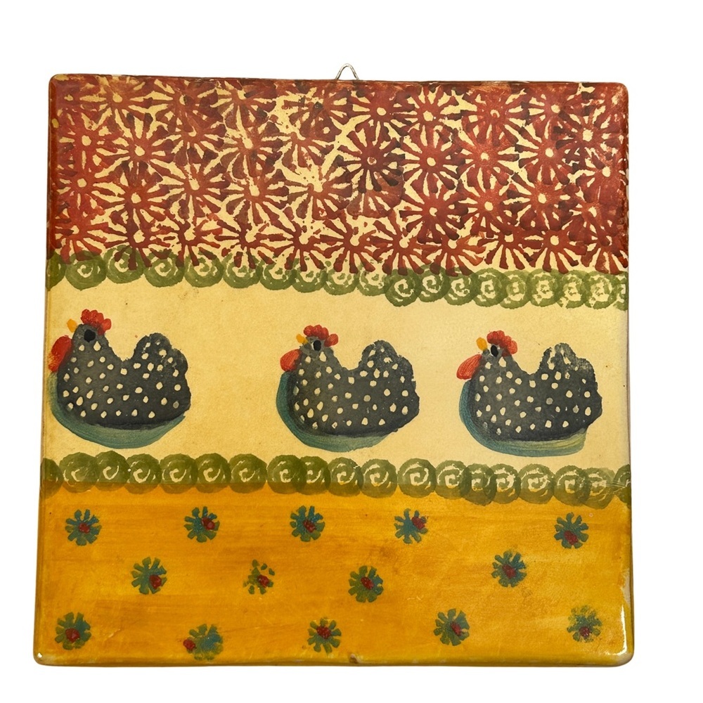 Cotto Petrus Italian Chicken Tile Farmhouse Ceramic Wall Art 8x8 Cottagecore